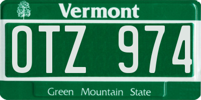 VT license plate OTZ974