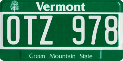 VT license plate OTZ978