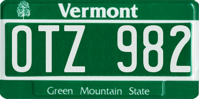 VT license plate OTZ982