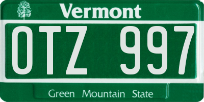VT license plate OTZ997