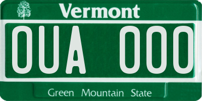 VT license plate OUA000