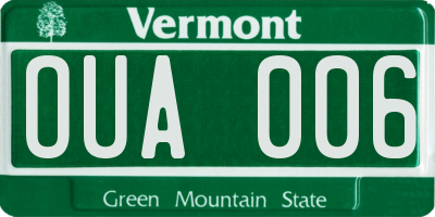 VT license plate OUA006