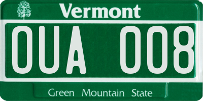 VT license plate OUA008