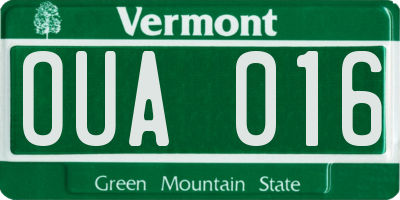 VT license plate OUA016