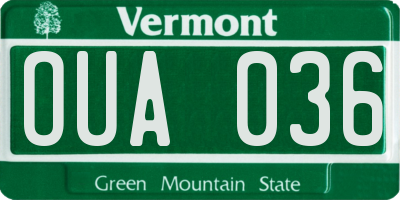 VT license plate OUA036