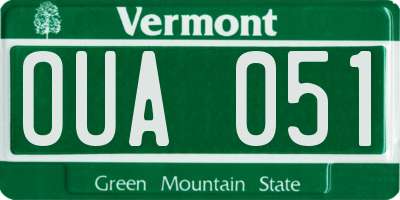 VT license plate OUA051