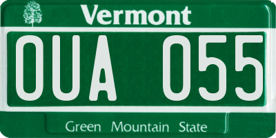 VT license plate OUA055