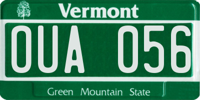 VT license plate OUA056