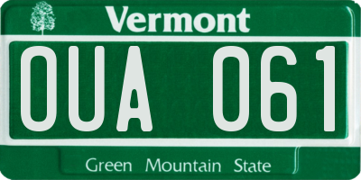 VT license plate OUA061