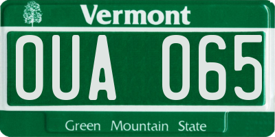 VT license plate OUA065