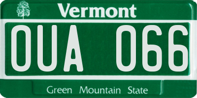VT license plate OUA066