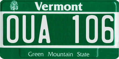 VT license plate OUA106