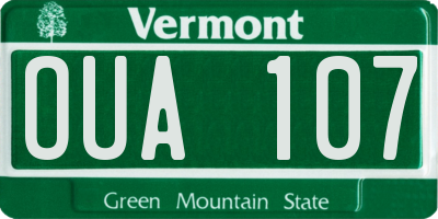 VT license plate OUA107