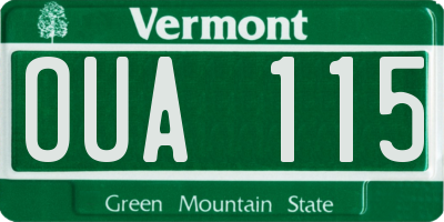 VT license plate OUA115