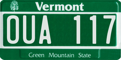 VT license plate OUA117