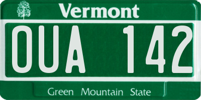 VT license plate OUA142
