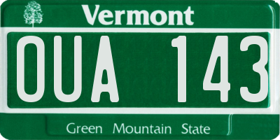 VT license plate OUA143