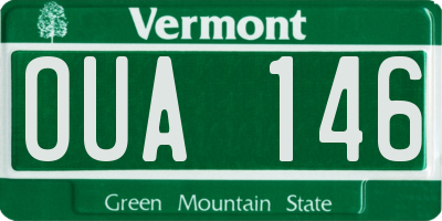 VT license plate OUA146