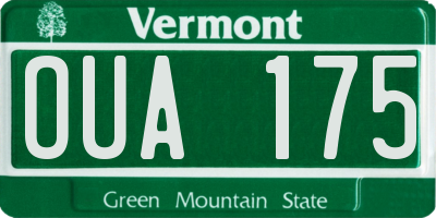VT license plate OUA175