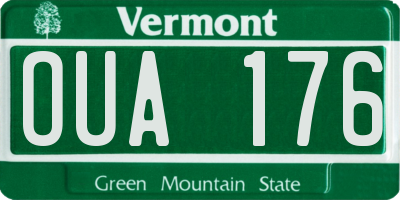 VT license plate OUA176