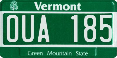 VT license plate OUA185