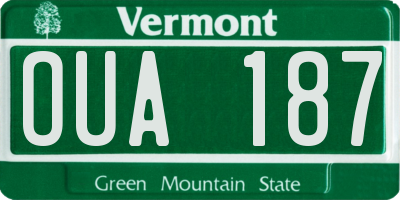 VT license plate OUA187