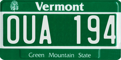VT license plate OUA194