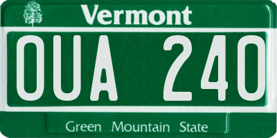 VT license plate OUA240