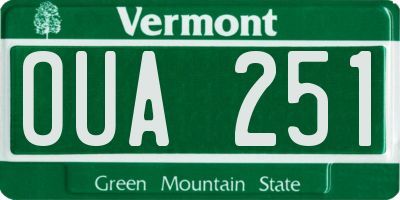 VT license plate OUA251