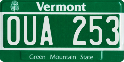 VT license plate OUA253