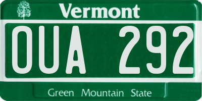 VT license plate OUA292