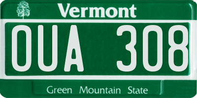 VT license plate OUA308