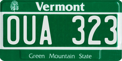 VT license plate OUA323