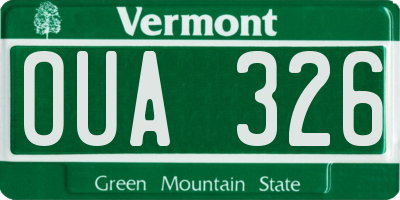 VT license plate OUA326