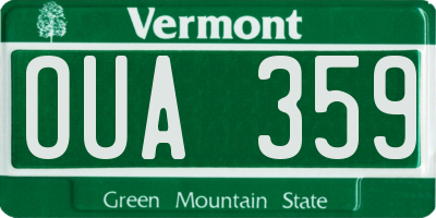 VT license plate OUA359