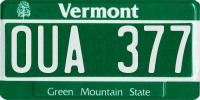 VT license plate OUA377