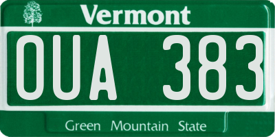 VT license plate OUA383