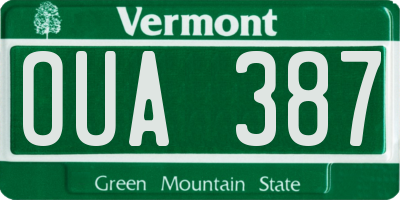 VT license plate OUA387