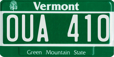 VT license plate OUA410