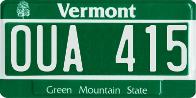 VT license plate OUA415