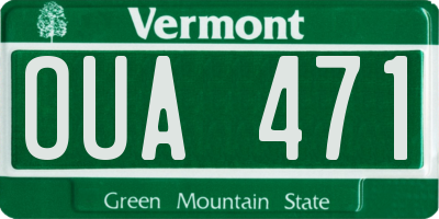 VT license plate OUA471