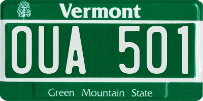 VT license plate OUA501