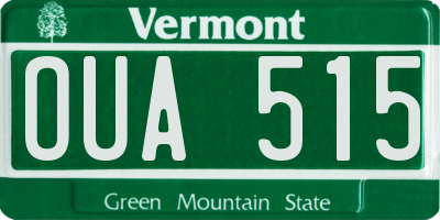 VT license plate OUA515