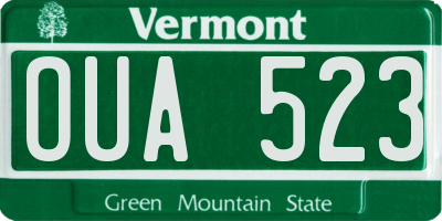 VT license plate OUA523
