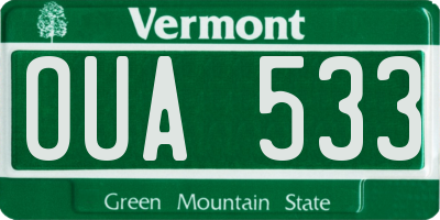 VT license plate OUA533