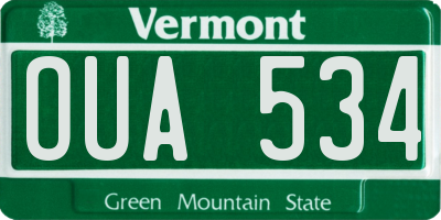 VT license plate OUA534