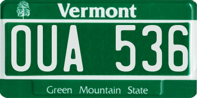 VT license plate OUA536