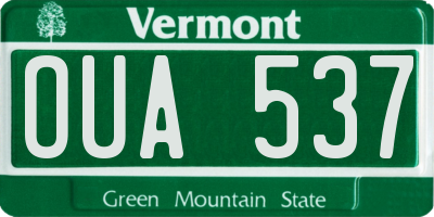 VT license plate OUA537