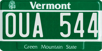 VT license plate OUA544