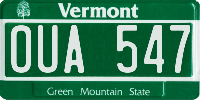 VT license plate OUA547
